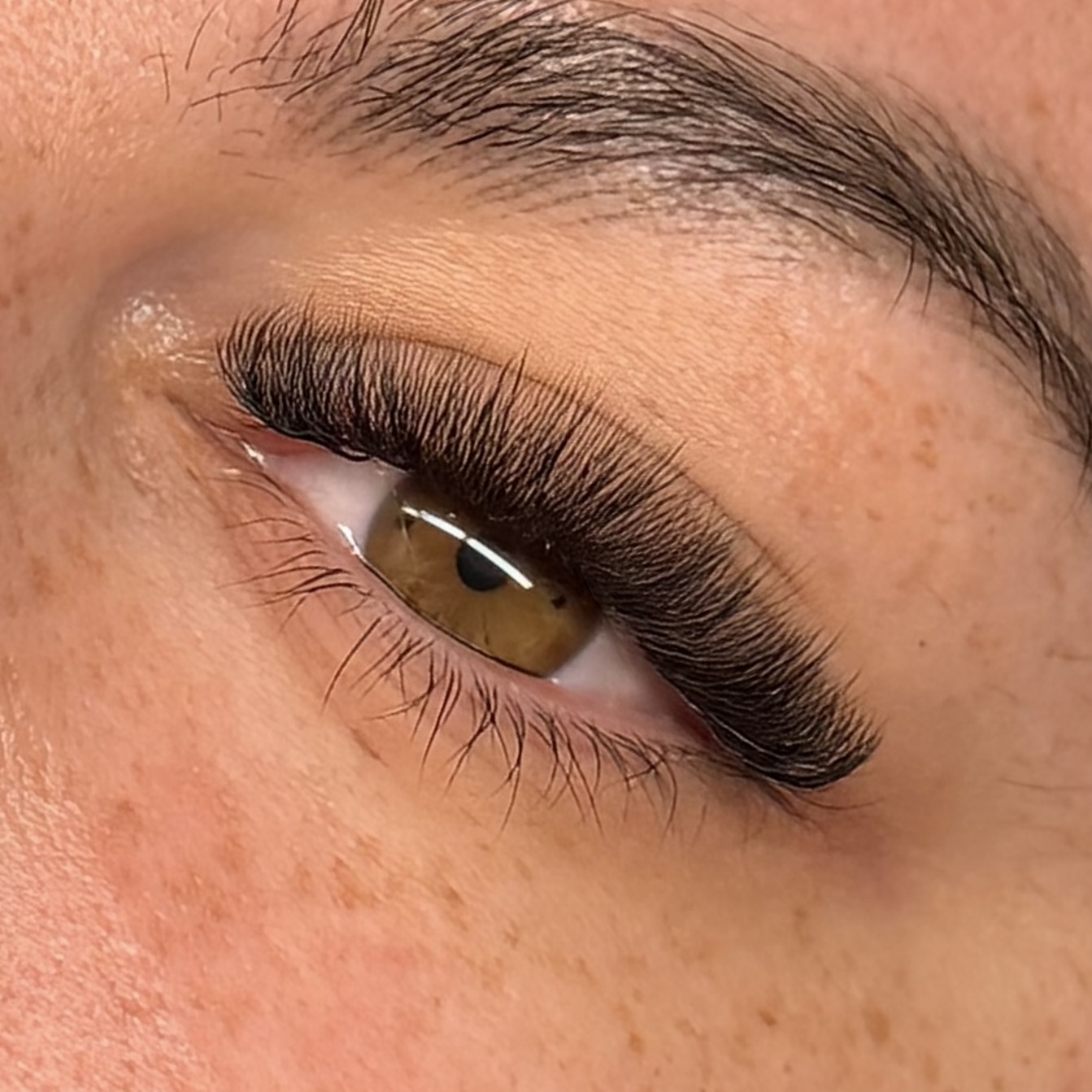 Lash extensions close-up